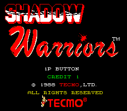 Shadow Warriors (World, set 1) Title Screen